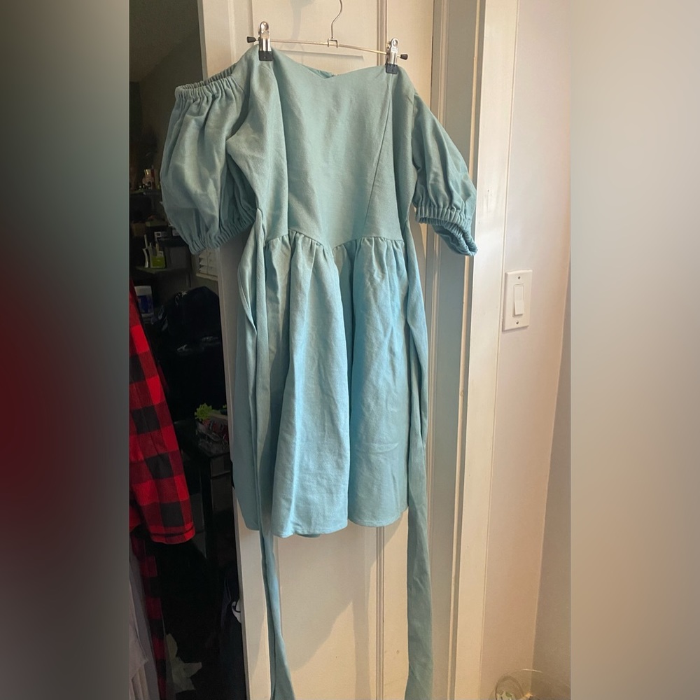 Fashion Brand Company Light Blue Off-Shoulder Mini Dress - Picture 5 of 16